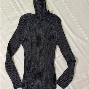 Wool turtleneck, navy with metallic threads by A.L.C.